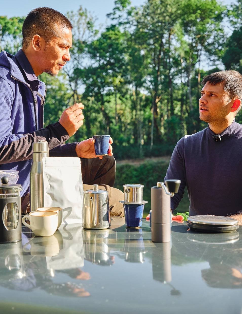 Coffee cupping at Urvinkaan estate