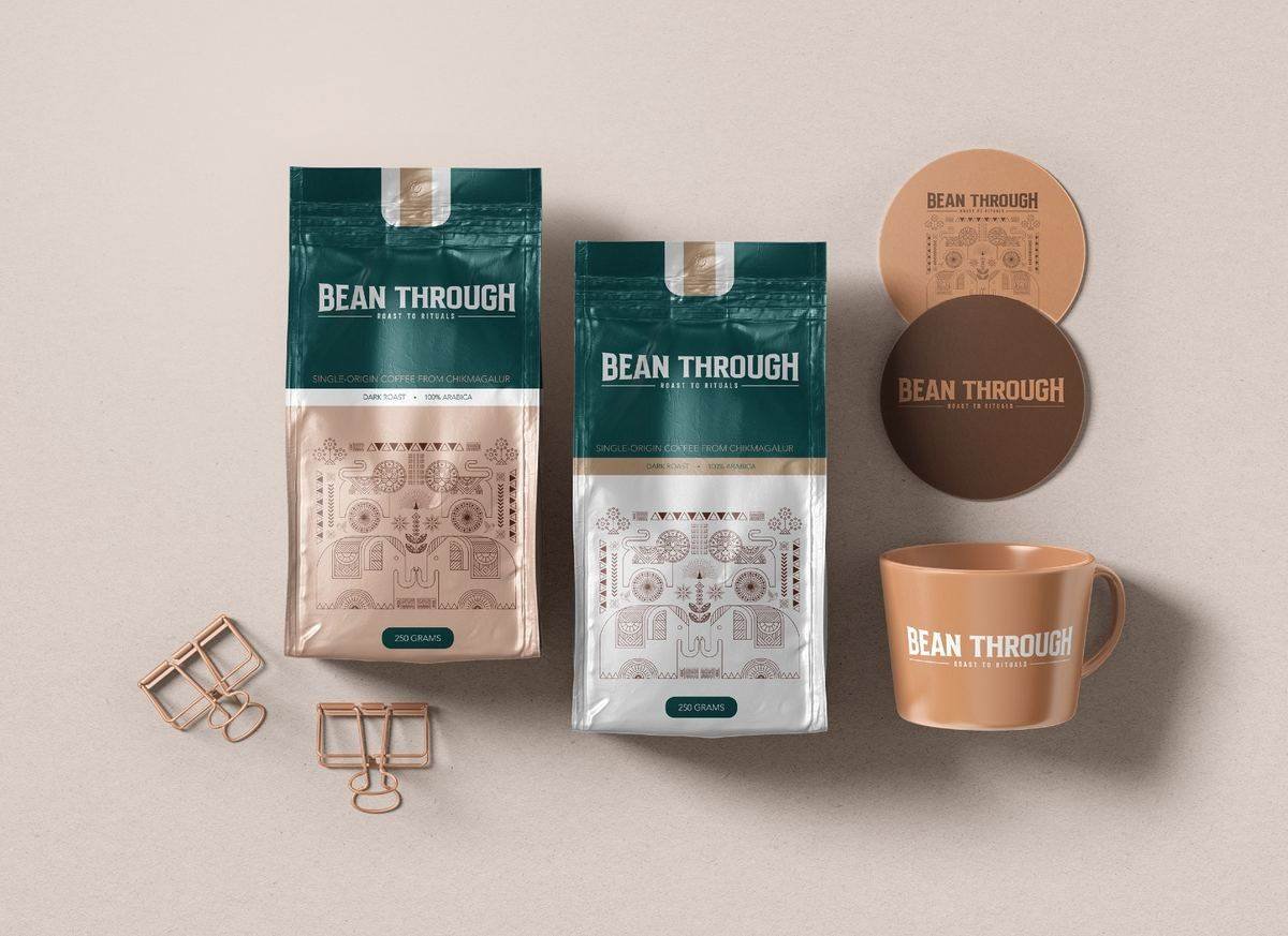 Bean Through coffee packaging design