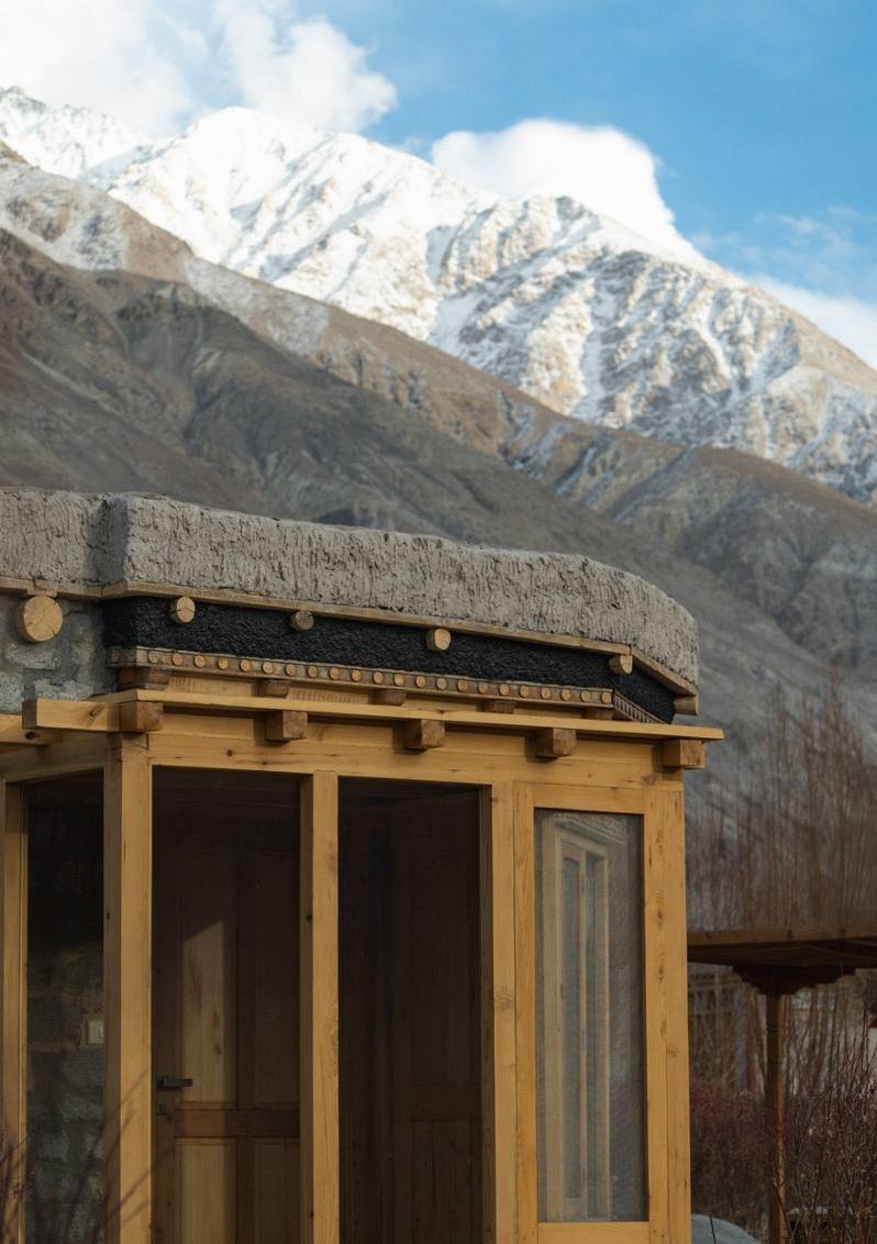 Lchang Nang Retreat timber cottage in Ladakh