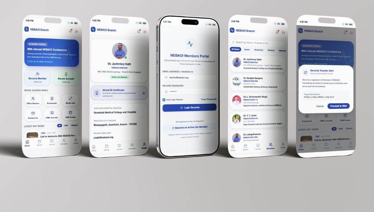 NEBAOI members app screens